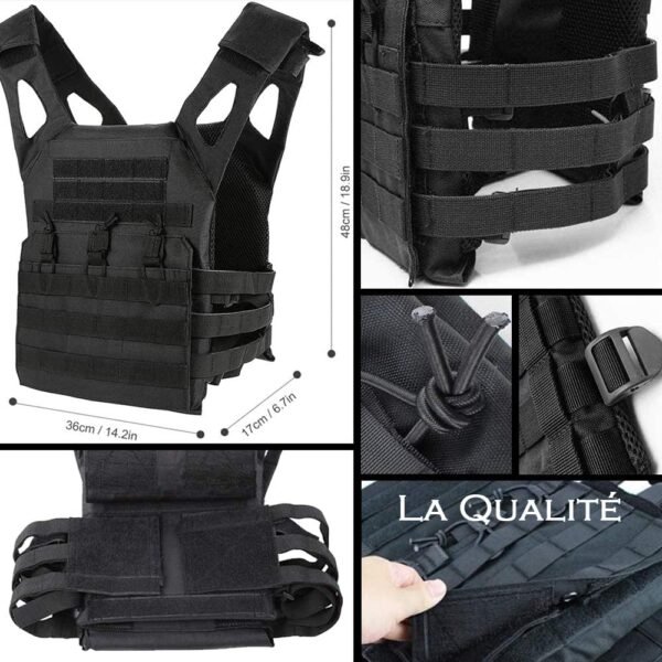 Gilet lesté Gilet Tactique Airsoft Gilet Tactique Police Gilet Pare-Balles Gilet Nerf Gilet Tactique Gendarmerie INCLUS 2 PLAQUES EN MOUSSE Housse Gilet Pare Balle Equipement Paintball Ciras Chest rig