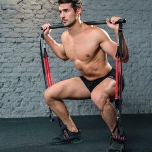 Resistance Bands Set Premium Strength training Assemble Pilates Bar System with Adjustable Belt , Home Workouts For Men Women