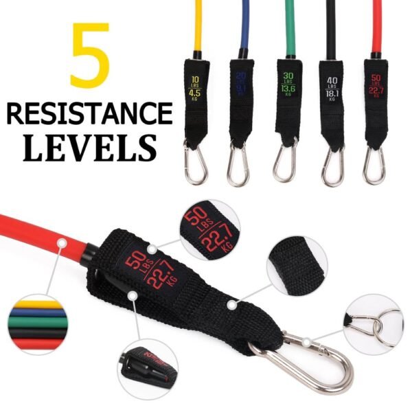 Power Guidance 16 PCS Resistance Bands Set Fitness Latex Tubes Rubber Loop Band for Crossfit Resistance Training, Home Gyms Yoga