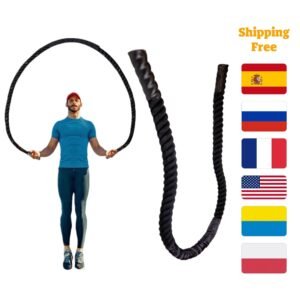 25mm Fitness Heavy Jump Rope Crossfit Weighted Battle Skipping Ropes Power Training Improve Strength Building Muscle Fitness