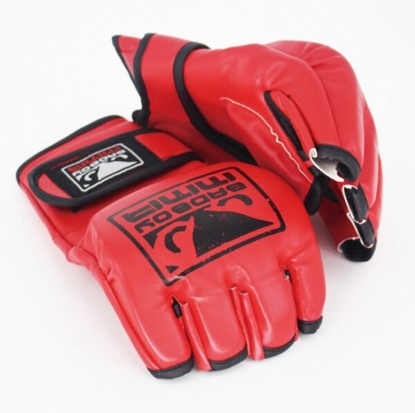Half Finger Boxing Gloves PU Leather Fighting Kick Boxing Gloves Training Workout Gloves Men