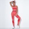 4Pcs Women Vital Seamless Yoga Set Sports Bra+Crop Top Shirts+Shorts+High Waist Leggings Gym Clothing Sports Wear For Women