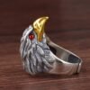 s925 silver original design Japanese and Korean trendy retro exaggerated domineering eagle opening adjustable men's ring