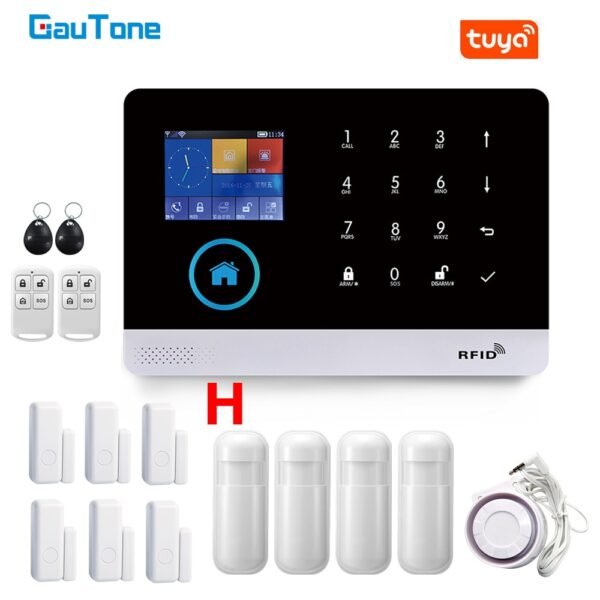 GauTone PG103 Alarm System for Home Burglar Security 433MHz WiFi GSM Alarm Wireless Tuya Smart House App Control