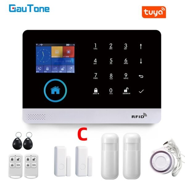 GauTone PG103 Alarm System for Home Burglar Security 433MHz WiFi GSM Alarm Wireless Tuya Smart House App Control